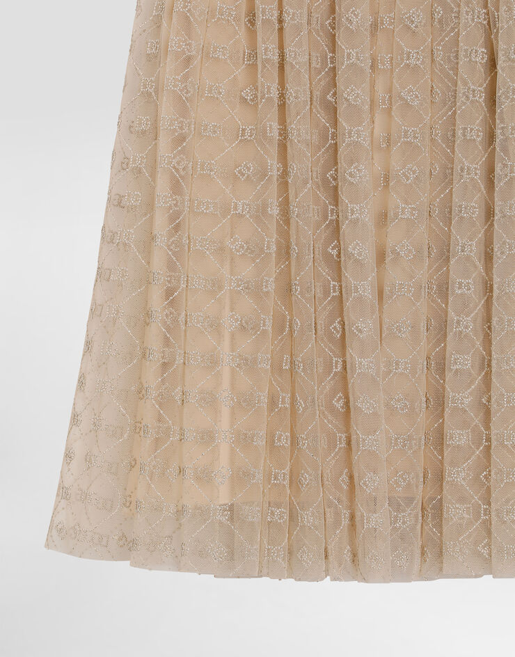 Dolce & Gabbana Tulle skirt embroidered with DG Beige L55I00FLSLY