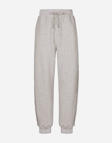 Dolce & Gabbana Printed jogging pants with small abrasions Grey GP01PTFU4LB