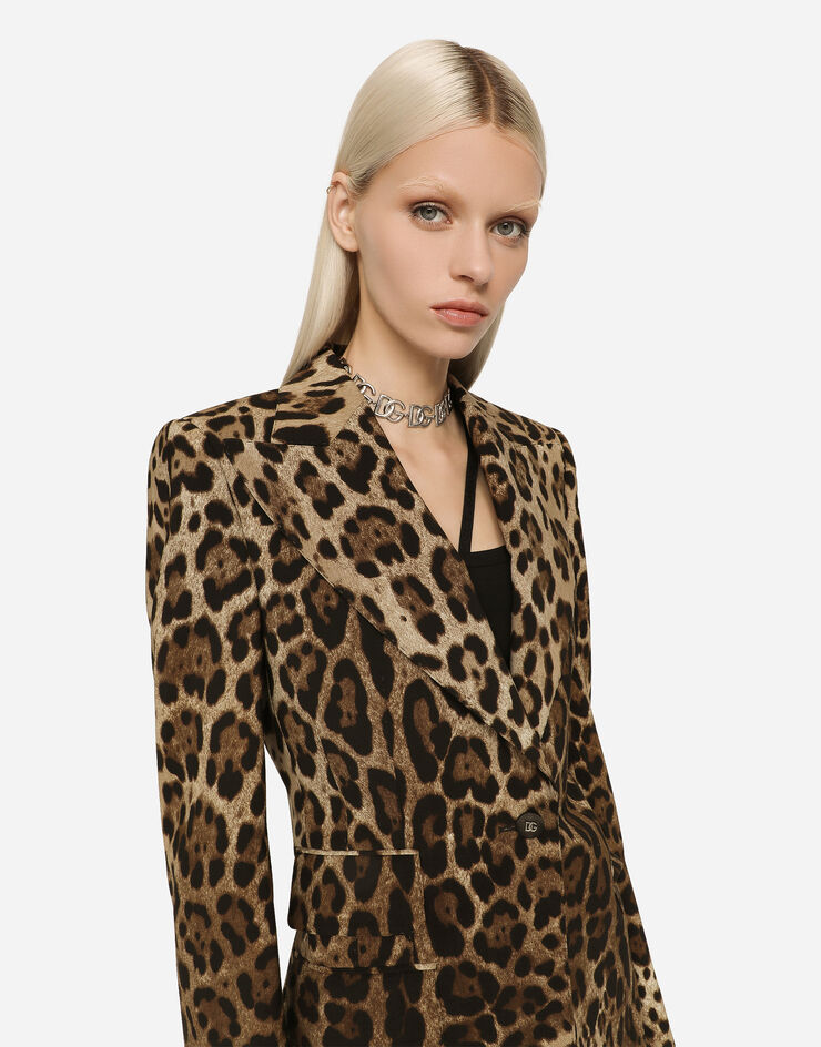 Dolce&Gabbana Veste Turlington en laine à imprimé léopard Imprimé Animalier F29DOTFSBAW