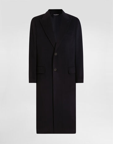 Dolce & Gabbana Single-breasted cashmere coat Grey G042YZFU2D1