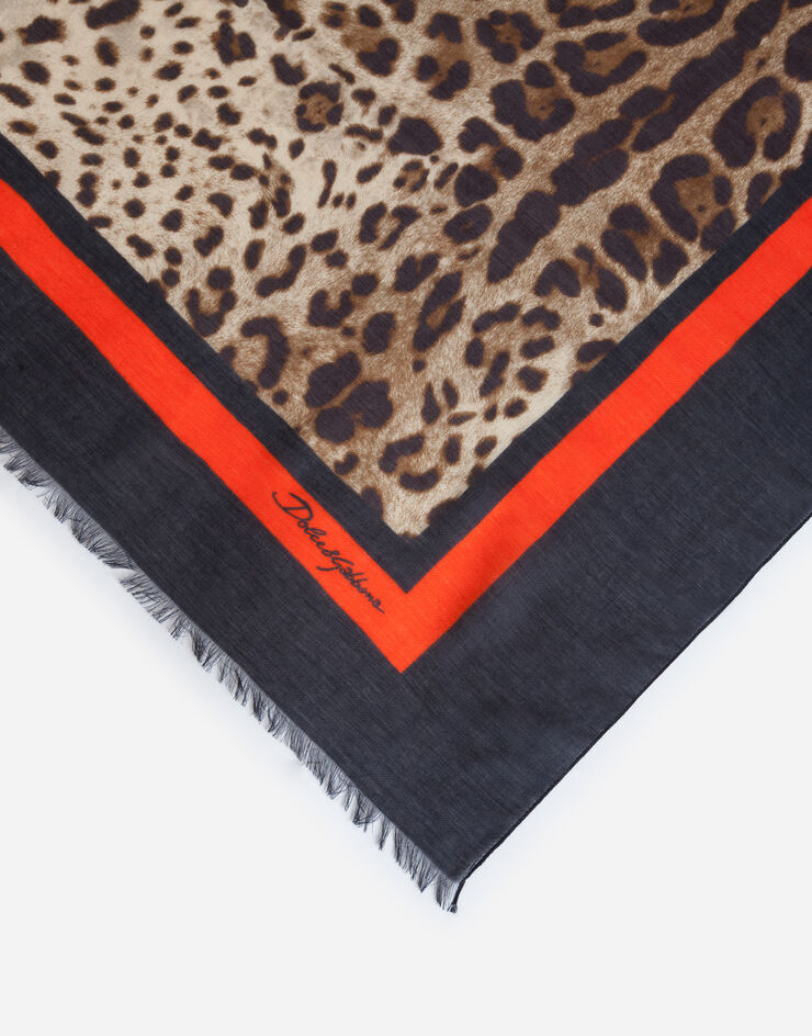 Dolce & Gabbana Pañuelo 135 x 200 de modal y cachemira con estampado de leopardo Multicolor FS184AGDR15