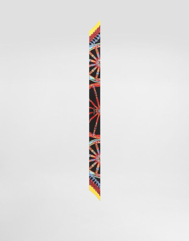 Dolce & Gabbana Bandeau 6x100 aus Seidentwill mit Carretto-Print Multicolor FS215AGDDU4