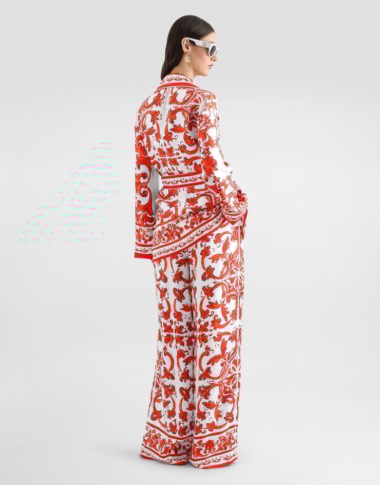 Dolce & Gabbana Majolica-print silk trousers Multicolor FTDBNTGDDRE