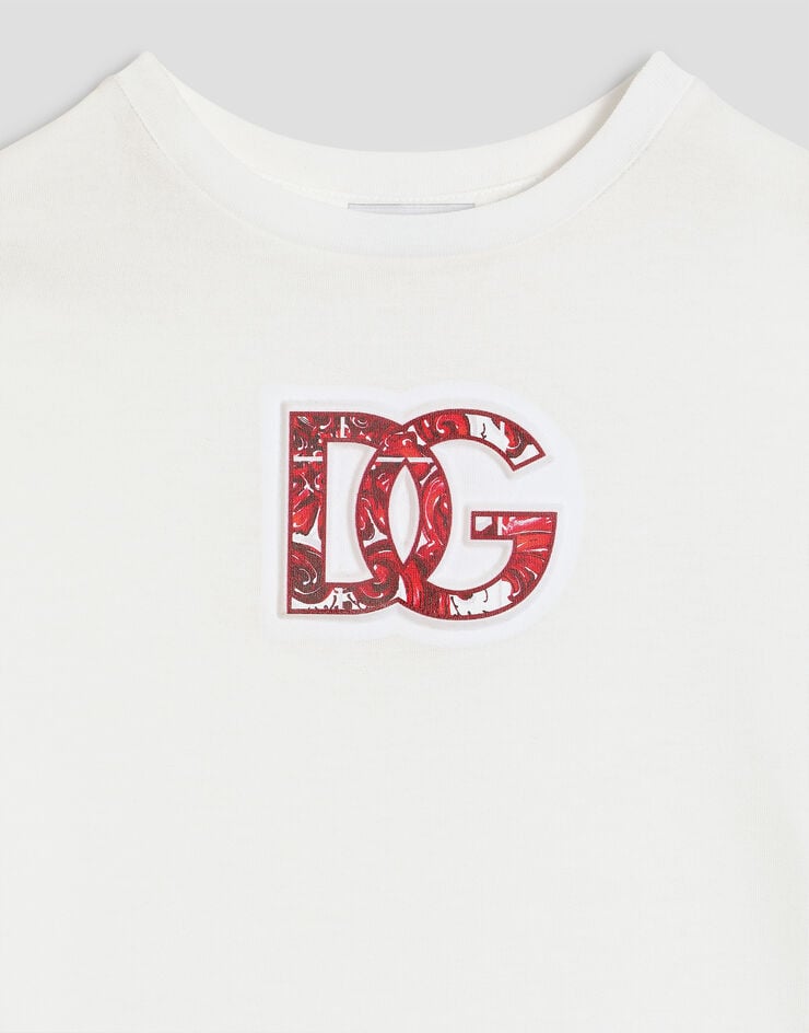 Dolce & Gabbana T-shirt en jersey avec logo en relief Dolce & Gabbana T-shirt en jersey avec logo en relief White L4JTHVG7P4Z