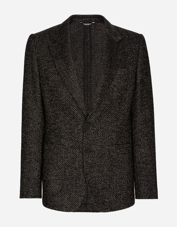 Dolce & Gabbana Stretch alpaca and wool tweed single-breasted jacket Brown G2SJ0THUMG4