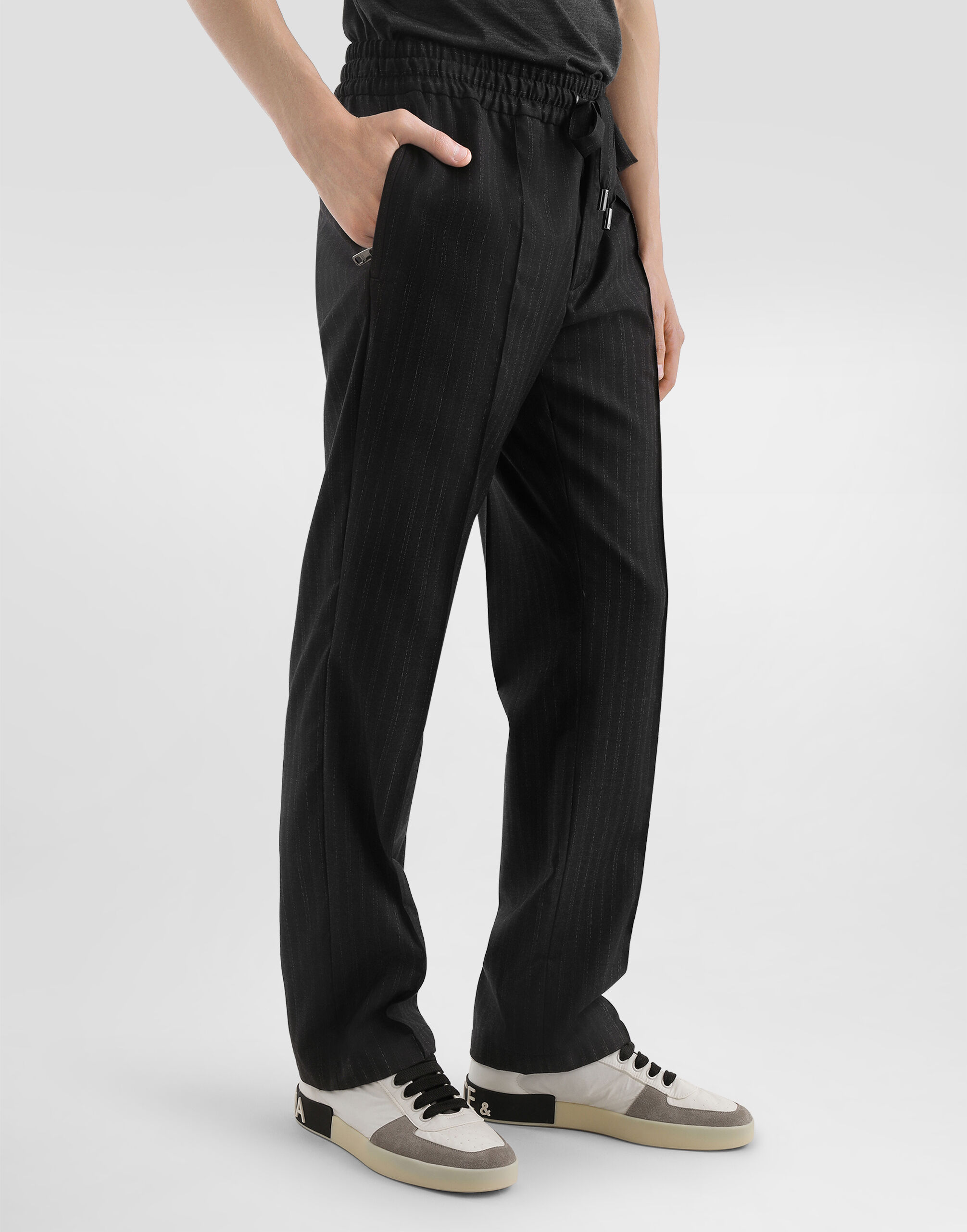Tailored pinstripe jogging trousers in Multicolor for Men