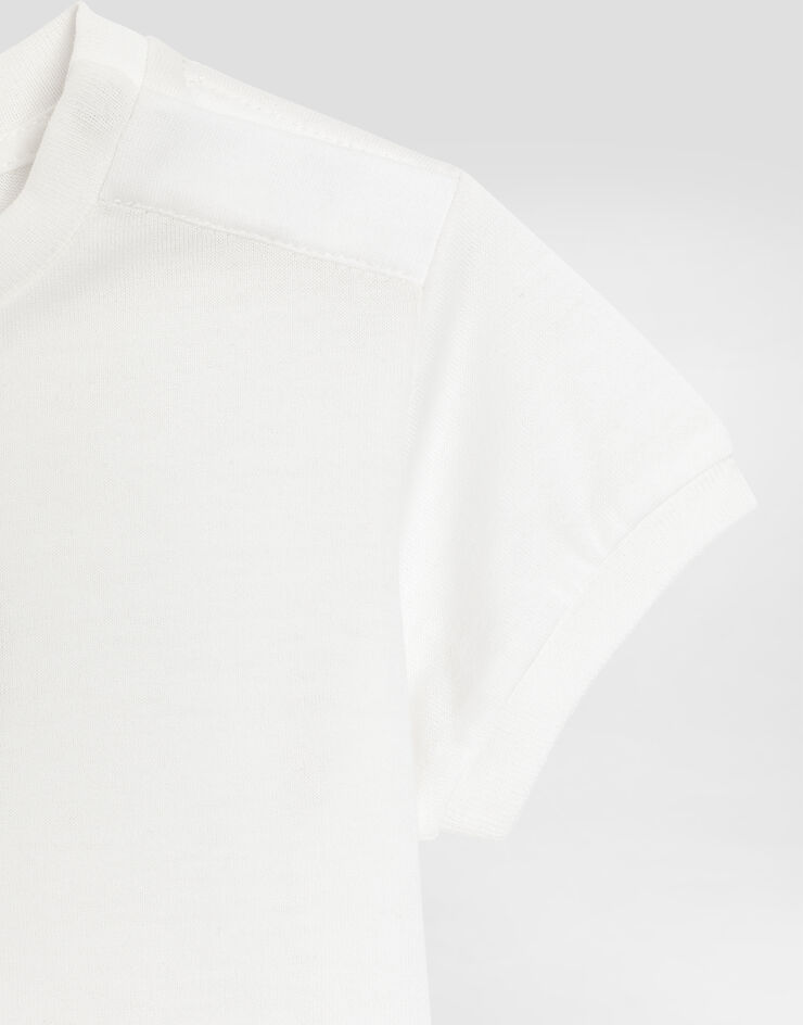 Dolce & Gabbana Jersey t-shirt with leopard print and glitter Dolce & Gabbana Jersey t-shirt with leopard print and glitter White L2JTJTG7PSI