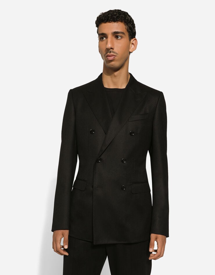 Dolce & Gabbana Zweireihige Jacke Fit Taormina aus Wolle Schwarz G2TL3TFU21Q