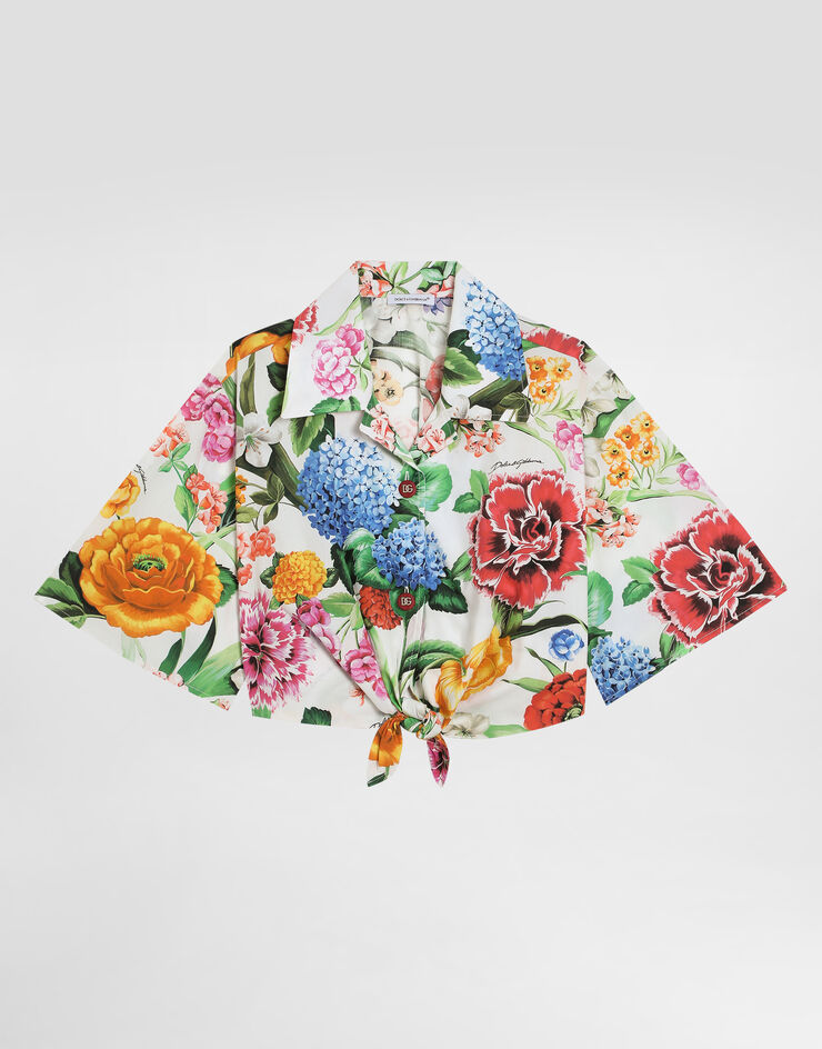 Dolce & Gabbana Bluse aus Popeline mit Blumenprint Drucken L55S69HS5S5