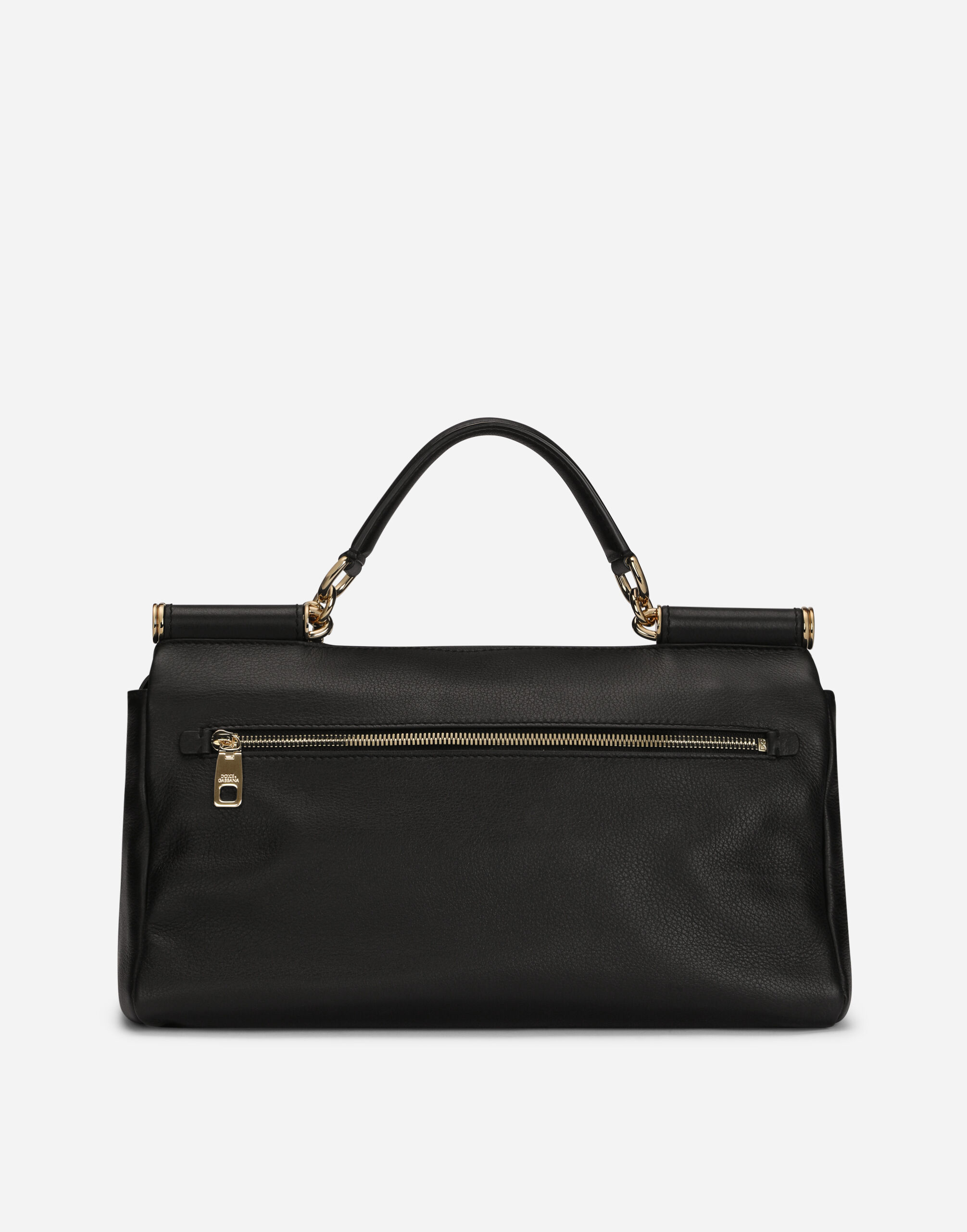 Soft calfskin Sicily soft bag in Black for Dolce Gabbana US