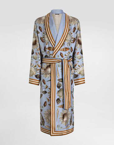 Dolce & Gabbana Shell-print silk twill robe Multicolor G031TTHI1ZB