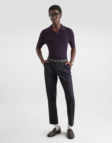 Dolce & Gabbana Rib knit polo shirt  GXZB5TJGMK7