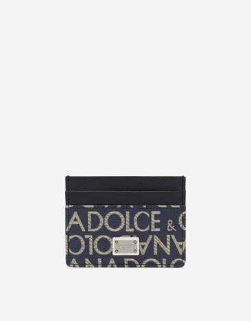 Dolce & Gabbana Coated jacquard card holder Pink BB7603AW576