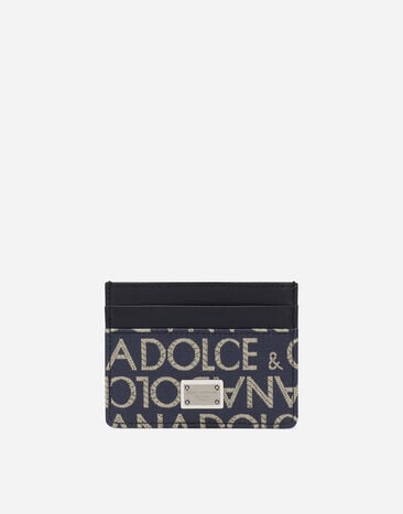 Dolce & Gabbana Coated jacquard card holder Brown BM3004A1275