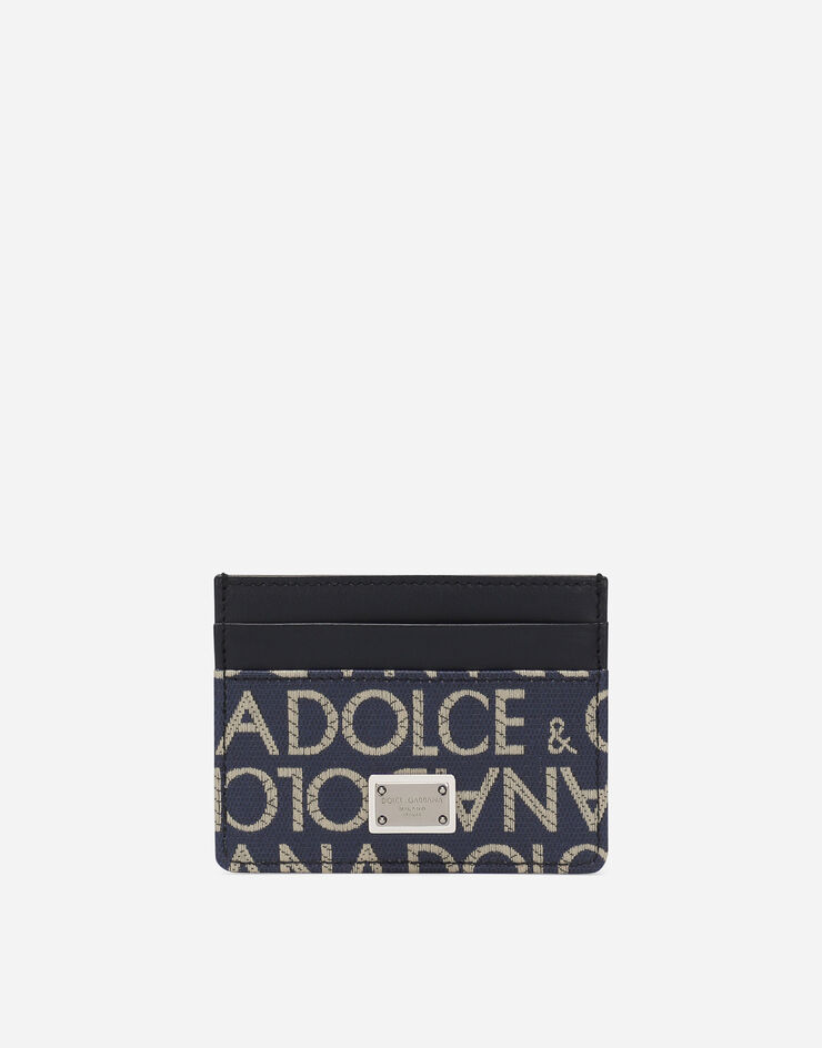 Dolce & Gabbana Porte-cartes en jacquard enduit Bleu BP0330AJ705