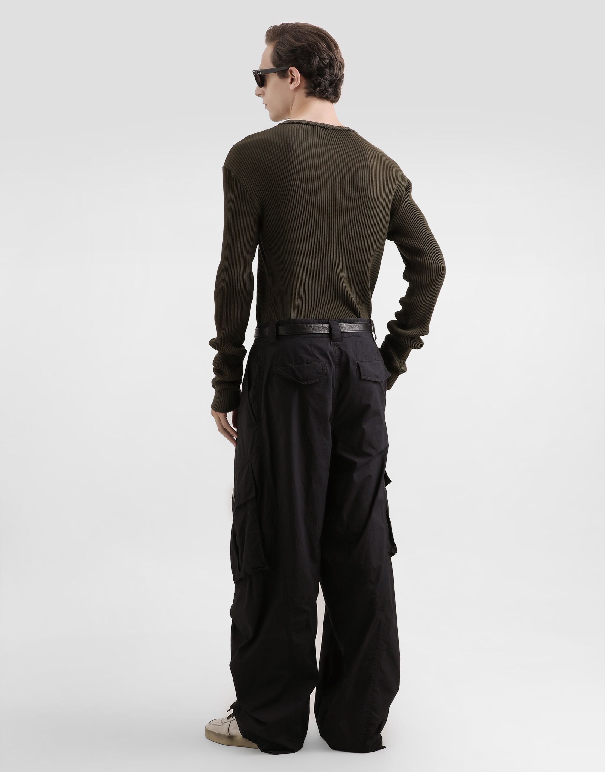 Ribbed cotton serafino t-shirt - thumbnail 8