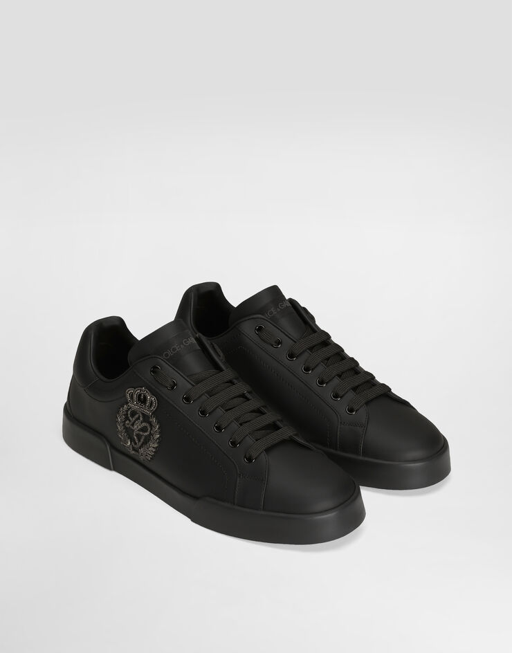 Dolce & Gabbana Portofino light strobel calfskin sneakers Black CS2330A0141