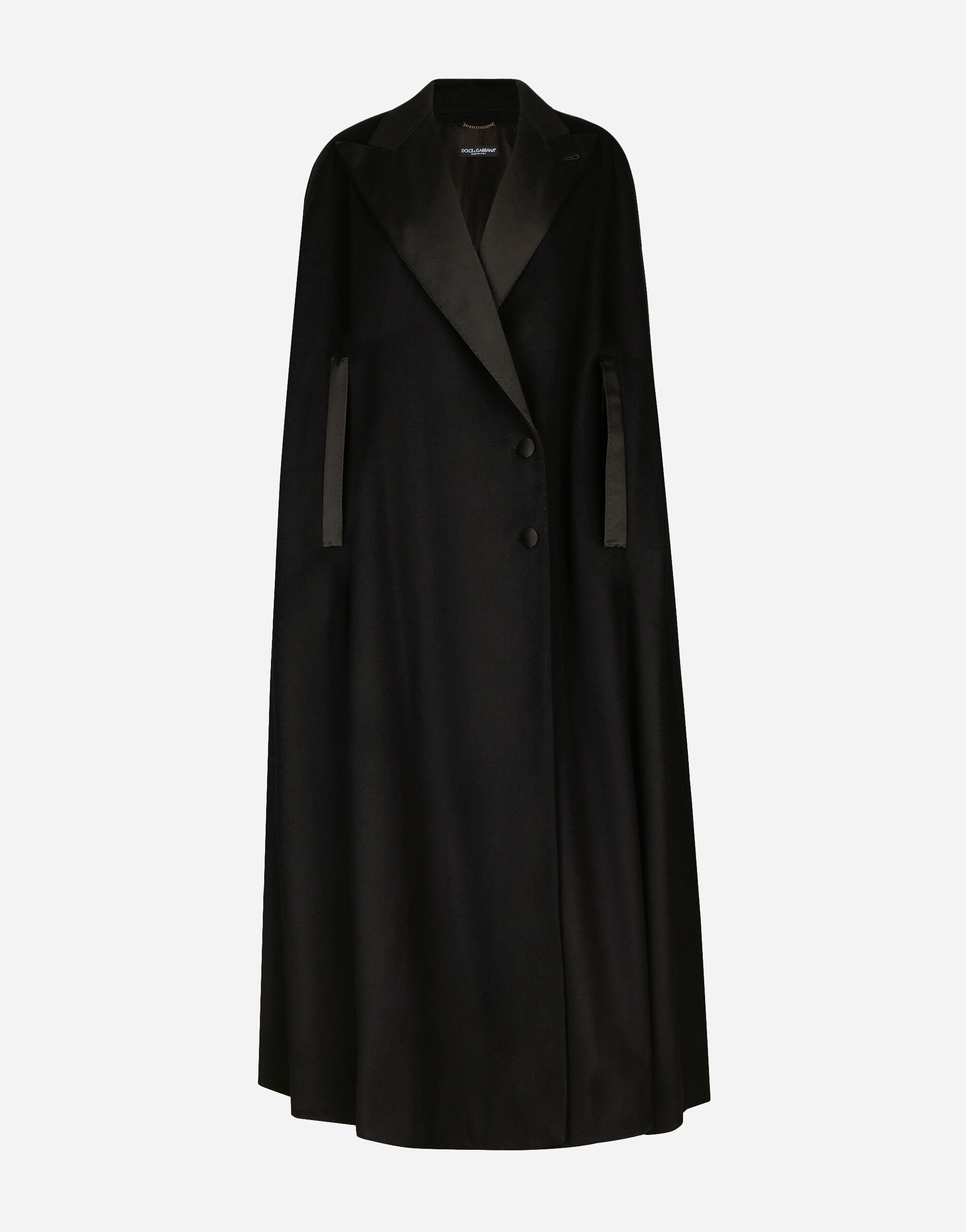 Dolce&Gabbana 羊绒与羊毛单排扣斗篷 黑 F6DKITFU1AT