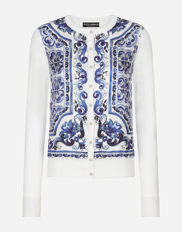 Dolce & Gabbana 마욜리카 프린트 실크 트윌 카디건 멀티 컬러 FXH16TJASW1