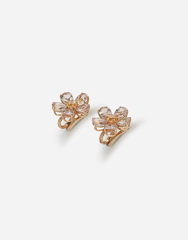 Dolce & Gabbana Pendientes de flores en oro rojo Dorado WEFI1GWMOR3