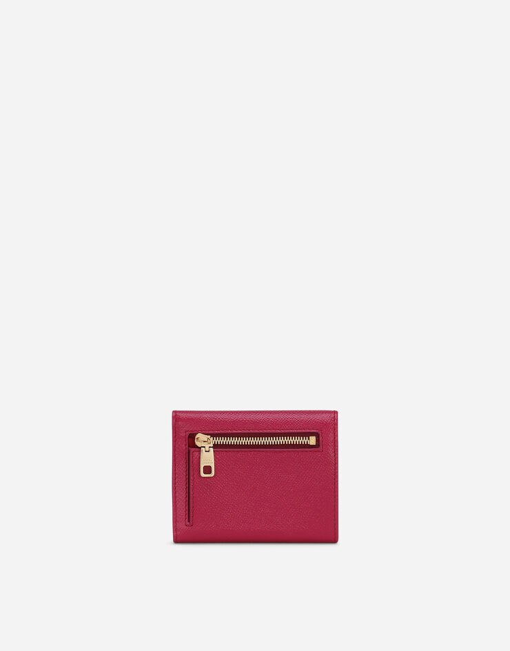 Dolce & Gabbana Portefeuille français à rabat en cuir de veau Dauphine Fuchsia BI0770A1001