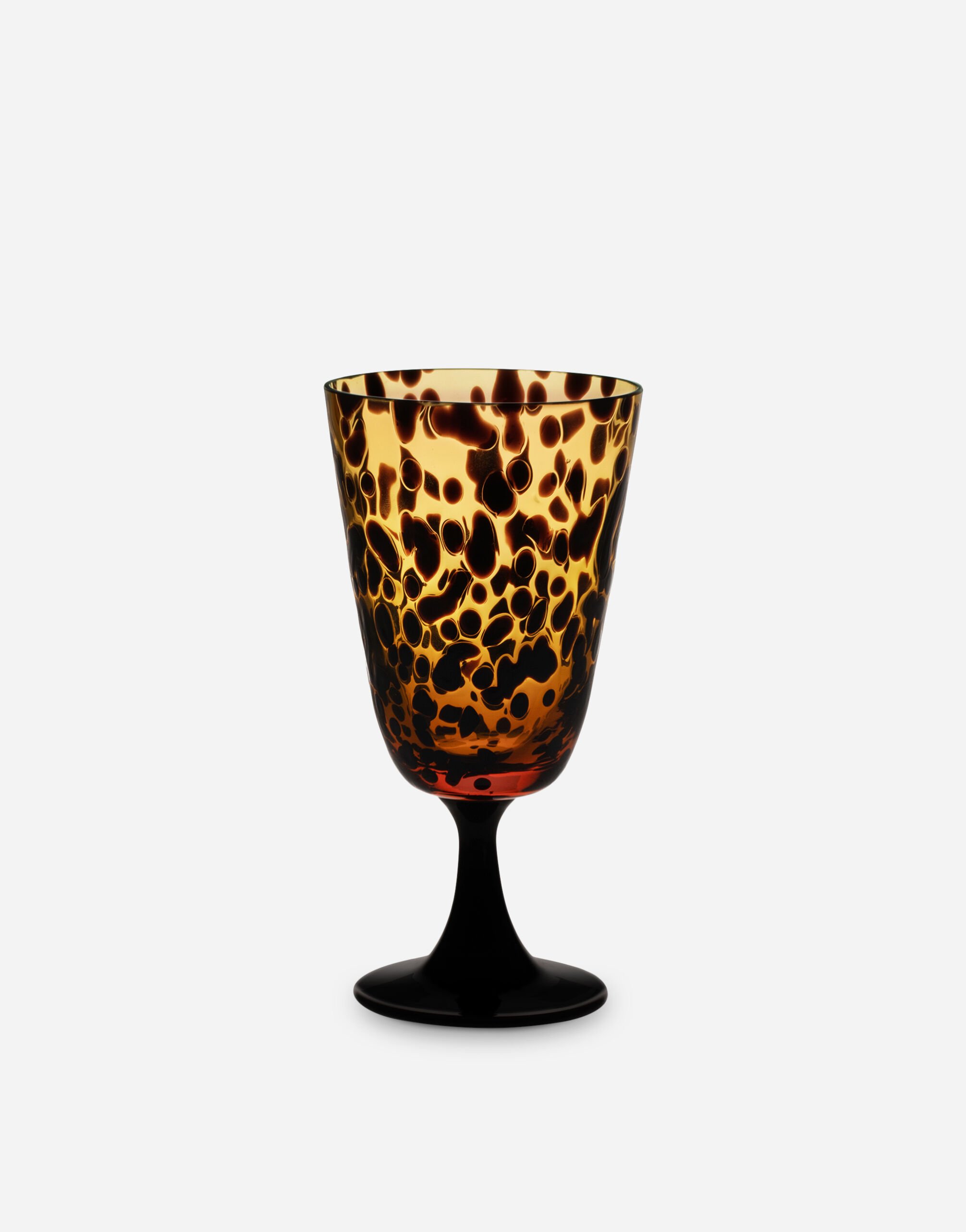 Hand Blown Murano Wine Glass in Multicolor Dolce Gabbana US