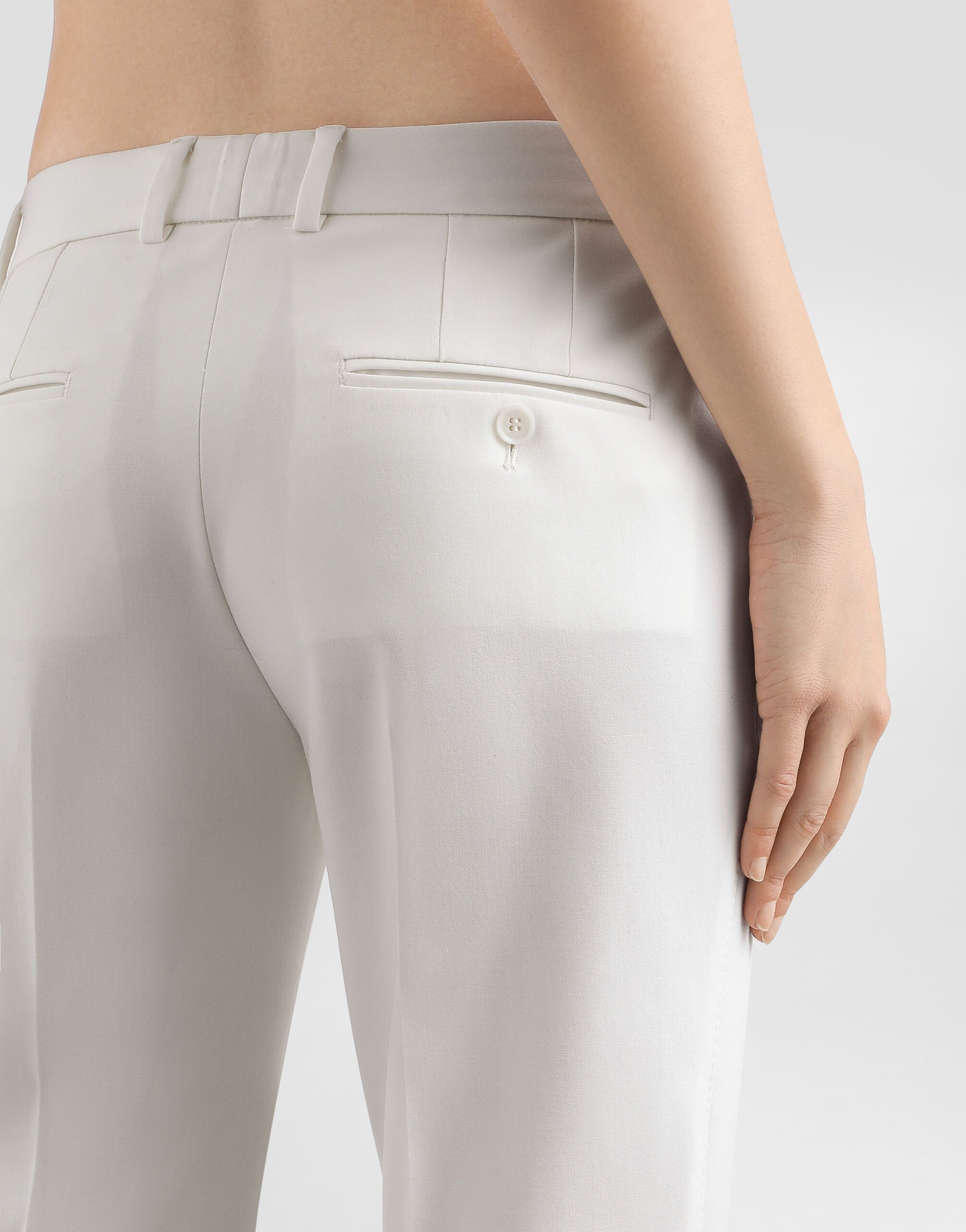パンツ DOLCE  GABBANA Women Straight Pants FTCS0D WHITE Shantung pants in White for Women | Dolce&Gabbana® US