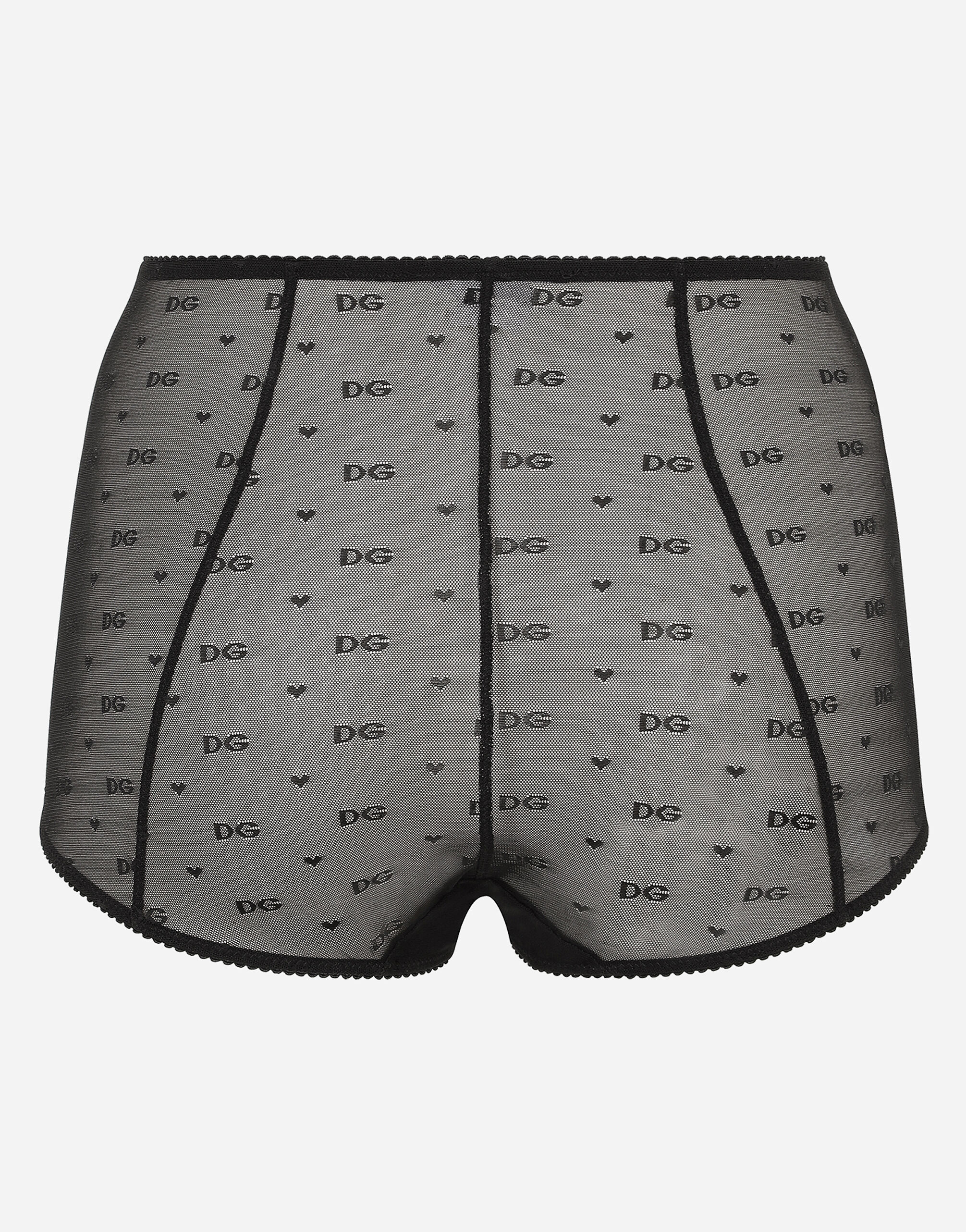Jacquard tulle high-waisted panties in Black for | Dolce&Gabbana® US