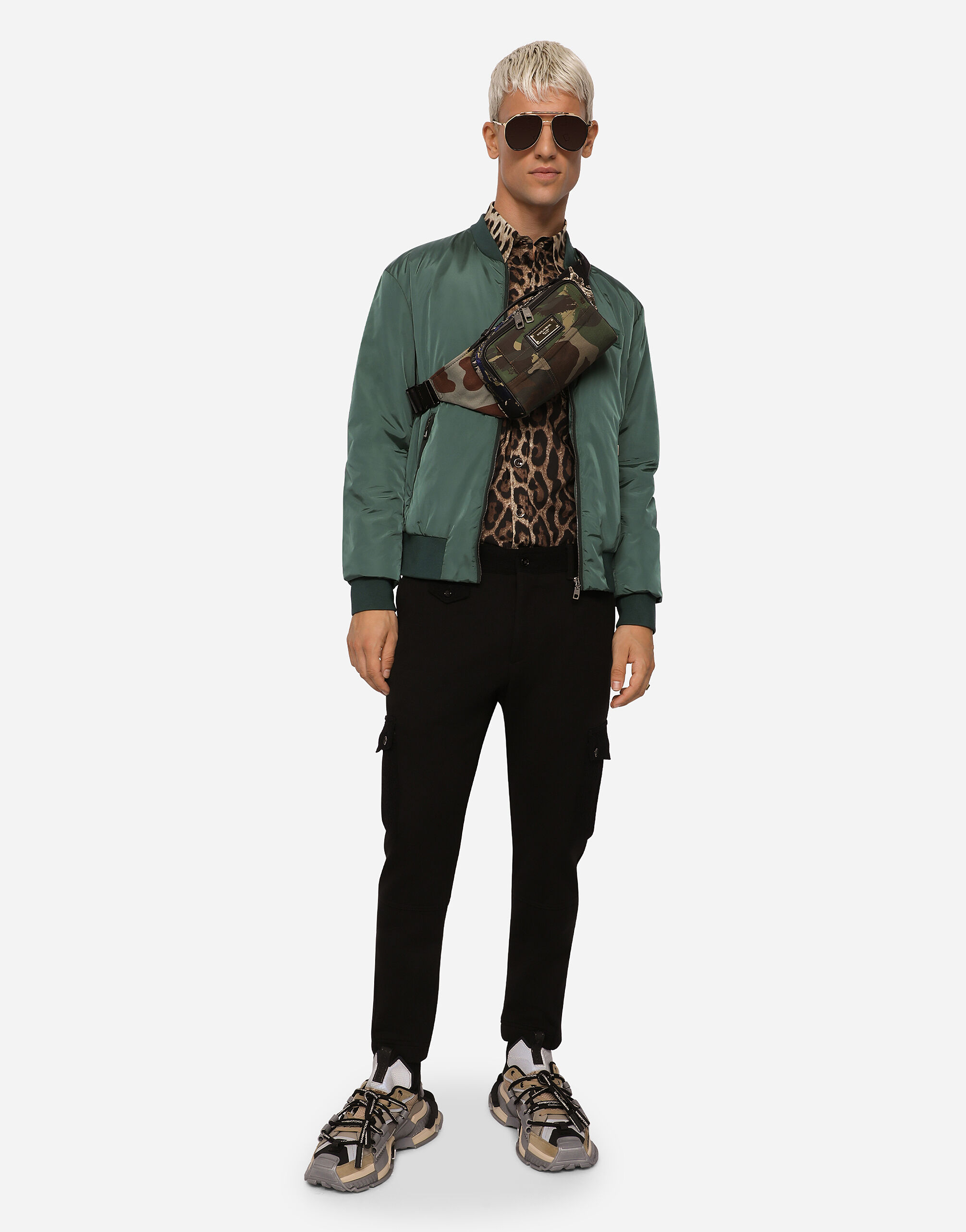 Men's green polka dot Leopard jacquard knit polo – OXKnit