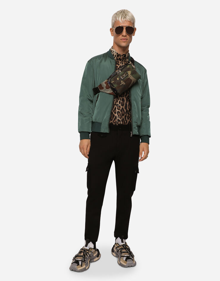 Dolce & Gabbana Camicia multitasche cotone stampa leopardo Multicolore G5IT1THS5E3