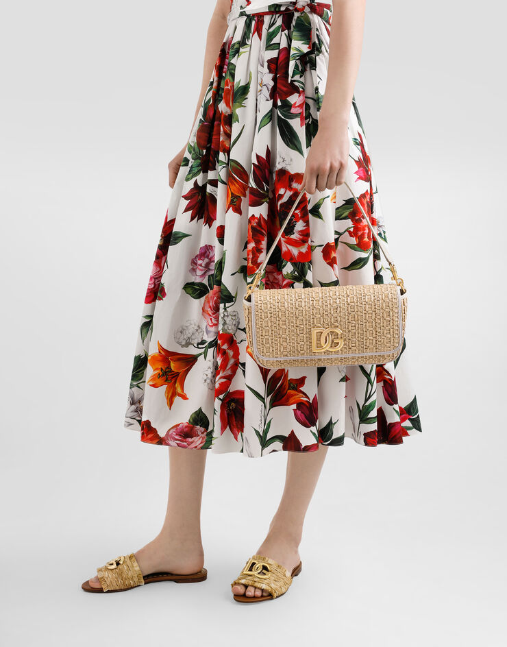 Dolce & Gabbana Schultertasche aus gehäkeltem Bast Mehrfarbig BB7837AC705
