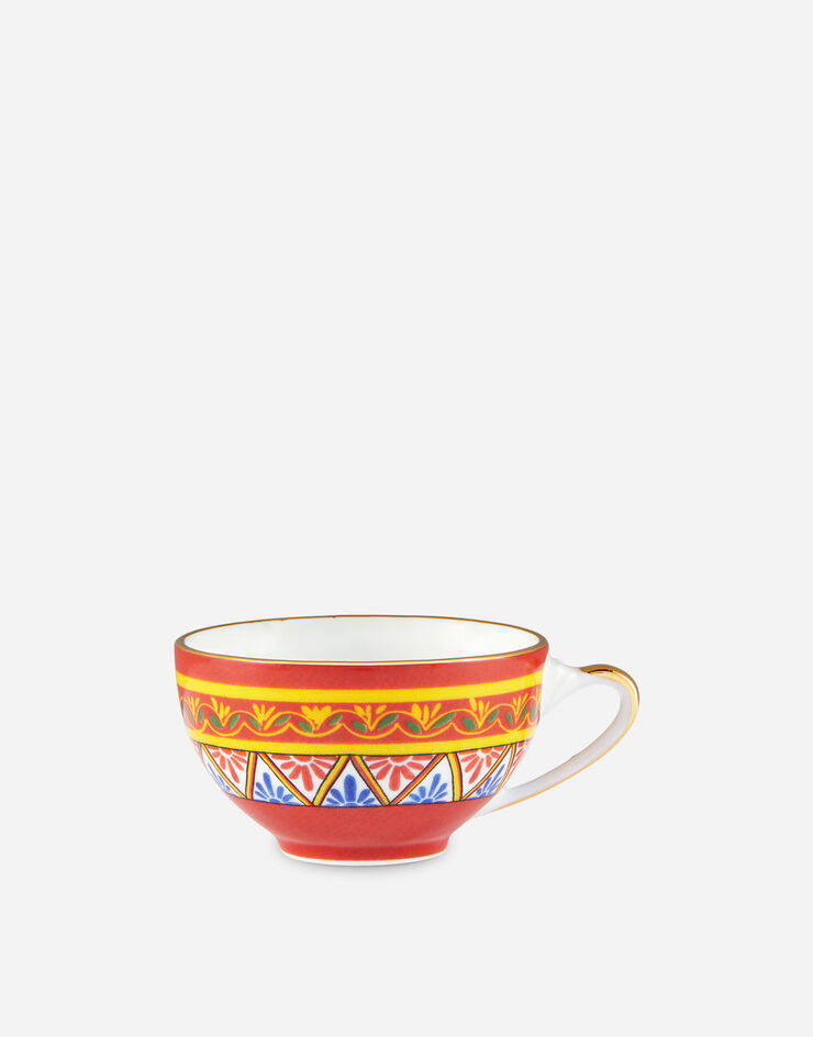 Dolce & Gabbana Taza de café con platillo de porcelana Multicolor TC0100TCA24