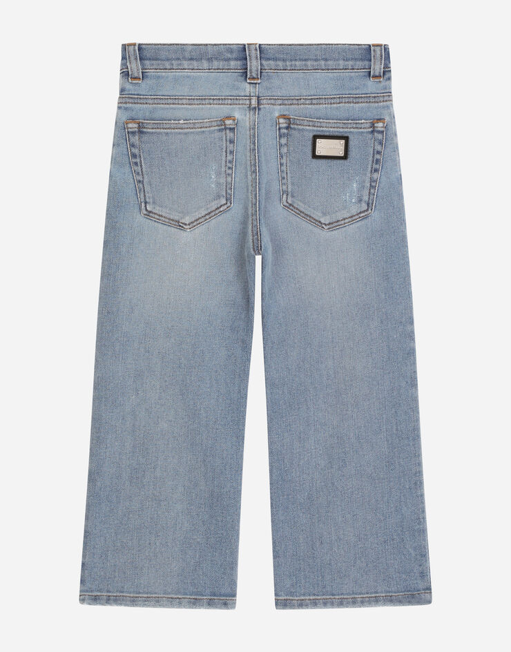 Dolce & Gabbana Loose light blue wash jeans with rips Multicolor L42F48LDA54