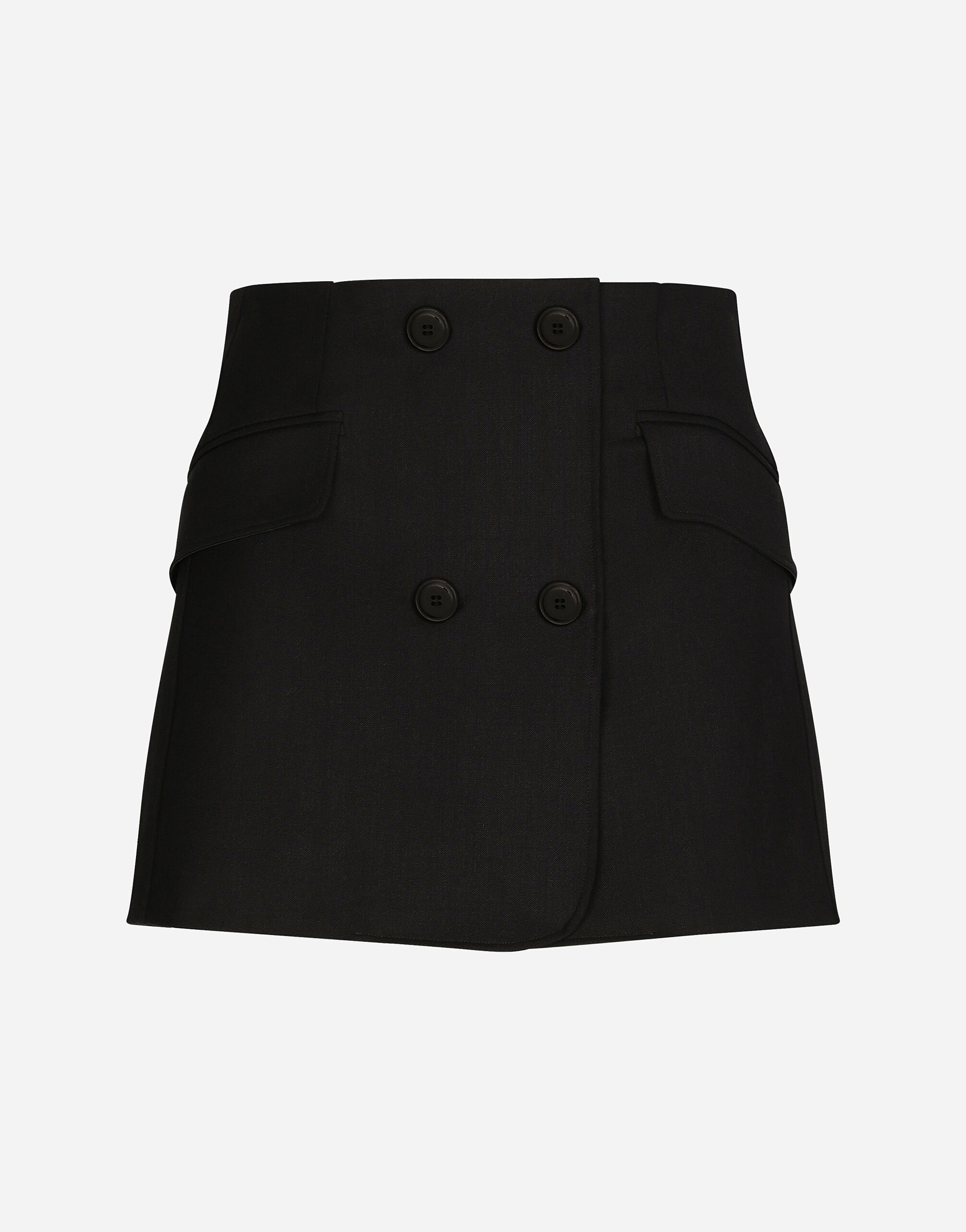Dolce & Gabbana Twill mini wrap skirt Black F9R14LGDBVO