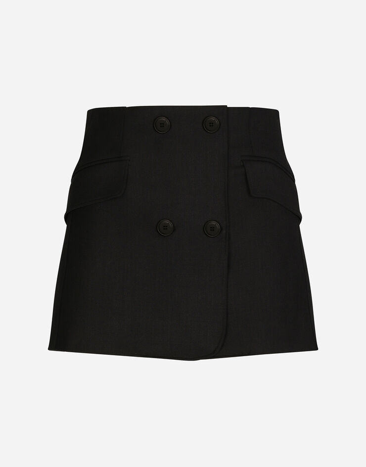 Dolce & Gabbana Twill mini wrap skirt Black F4CJ0TFUBE7