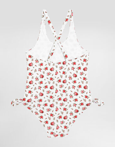 Dolce & Gabbana Small rose-print one-piece swimsuit Multicolor L5J876ON0DT