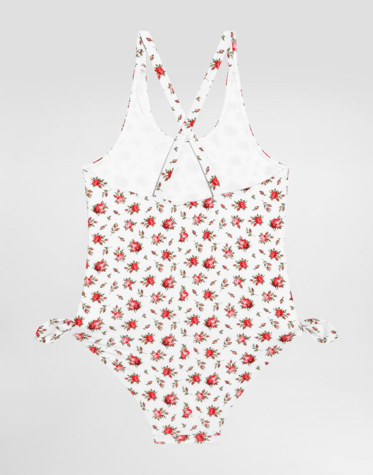 Dolce & Gabbana Small rose-print one-piece swimsuit Multicolor L5J876ON0DT