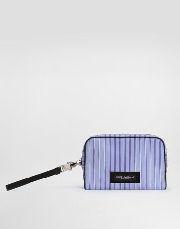 Dolce & Gabbana Calfskin and striped poplin handbag Multicolor BM2500A0390