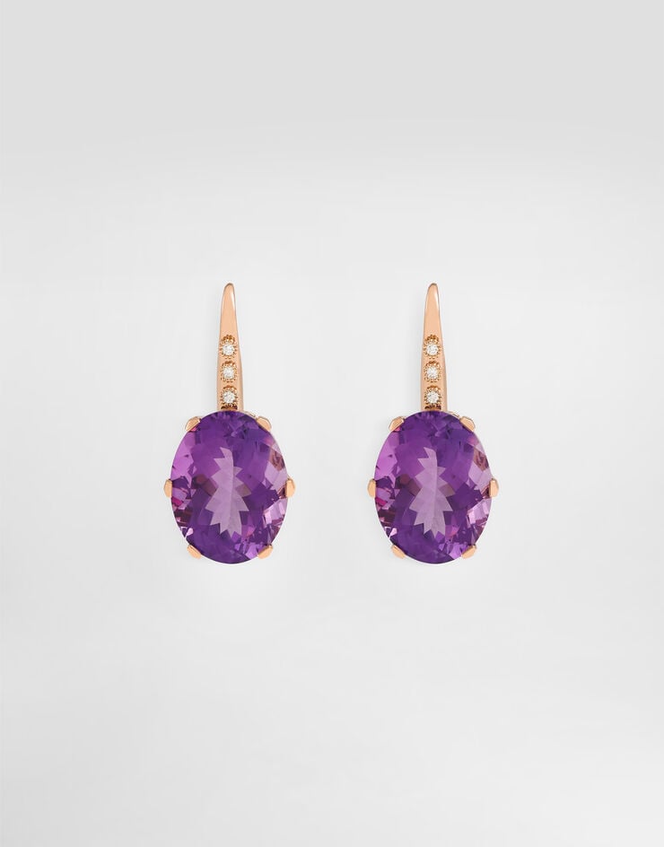 Dolce & Gabbana Anna earrings in 18-carat red gold with amethysts and diamonds Dolce & Gabbana Anna earrings in 18-carat red gold with amethysts and diamonds Red Gold WESB1GWAME1