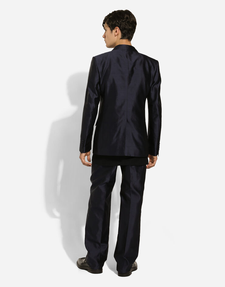 Dolce & Gabbana Tailored silk shantung pants Blue GP03JTFU1Y0