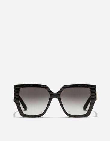 Dolce & Gabbana DG Crossed Sunglasses Black texture cocco VG4438VP88G
