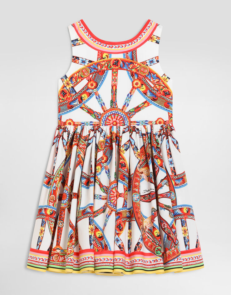Dolce & Gabbana Carretto-print poplin dress Multicolor L54DU1FI5O4