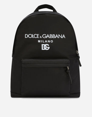 Dolce & Gabbana Nylon backpack with Dolce&Gabbana Milano print Black EM0074AK441