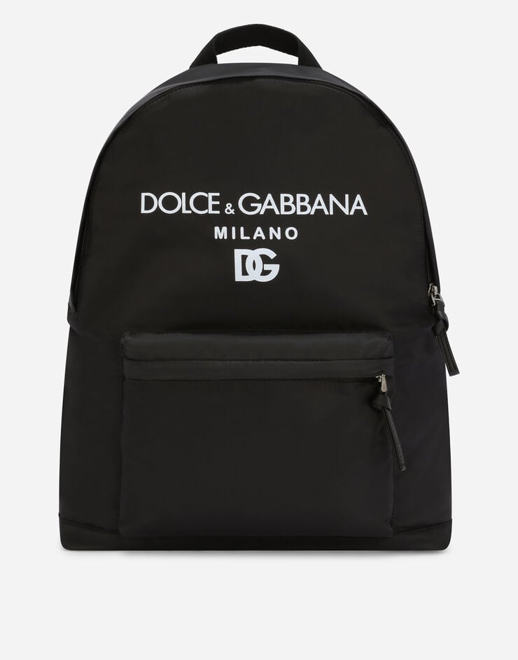 Dolce & Gabbana Rucksack aus Nylon Print Dolce&Gabbana Milano Schwarz EM0074AK441