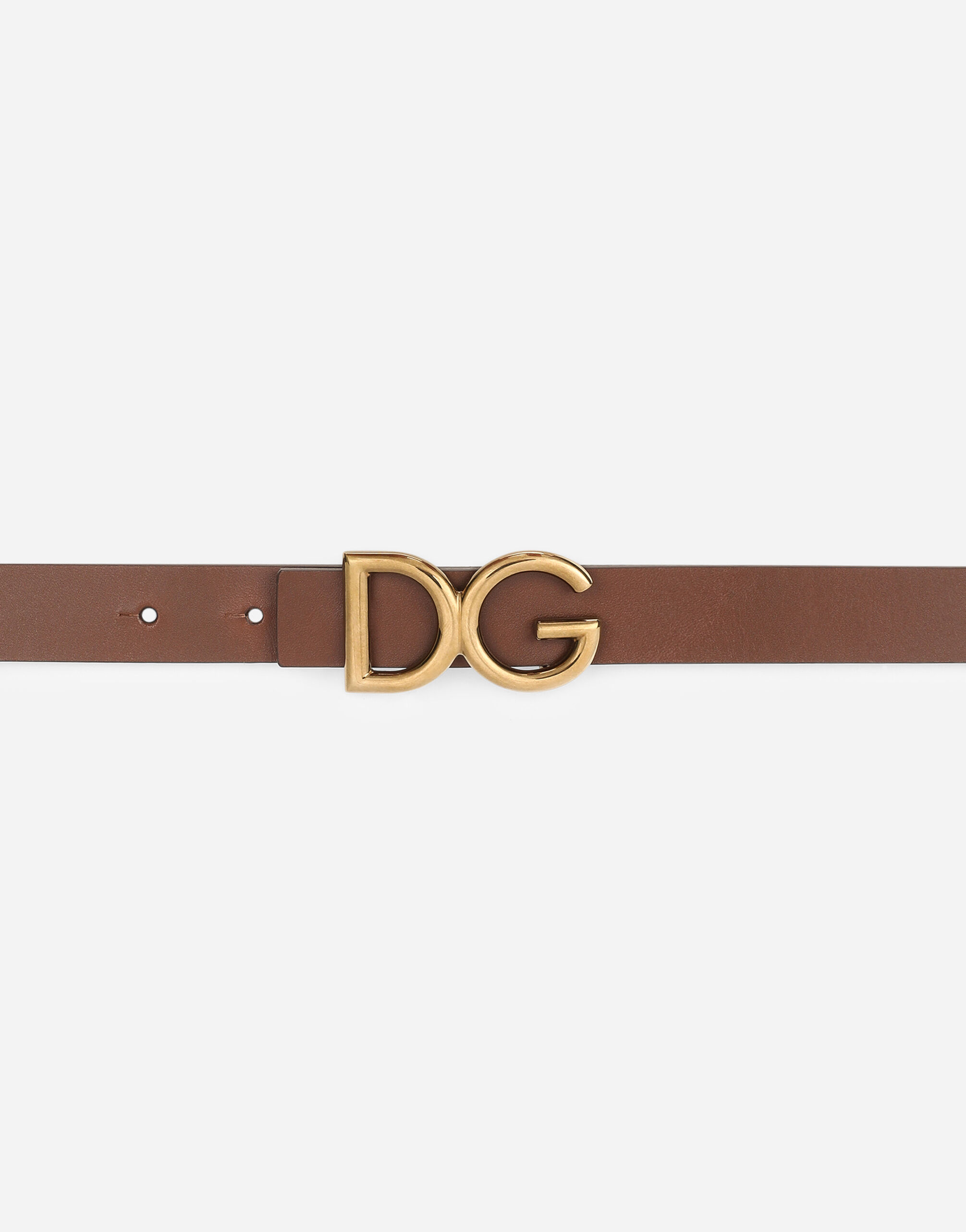 Dauphine leather belt in BROWN for Men | Dolce&Gabbana® US