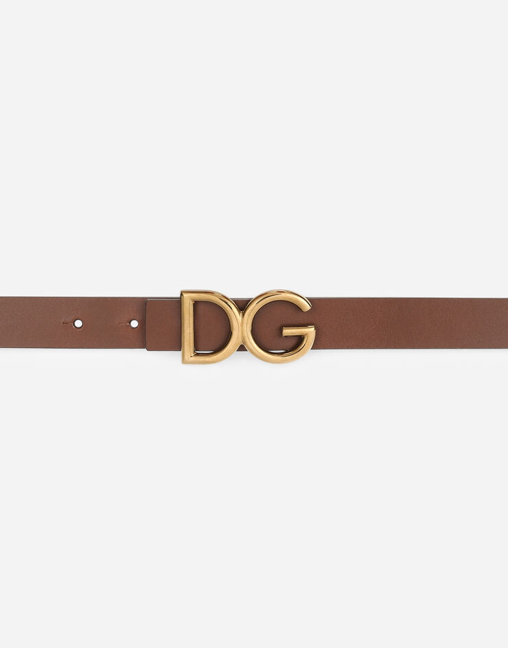 Dolce & Gabbana Dauphine leather belt BROWN BC4250AC493