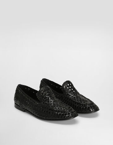 Dolce & Gabbana Polished goatskin slippers Black A50481A6M71
