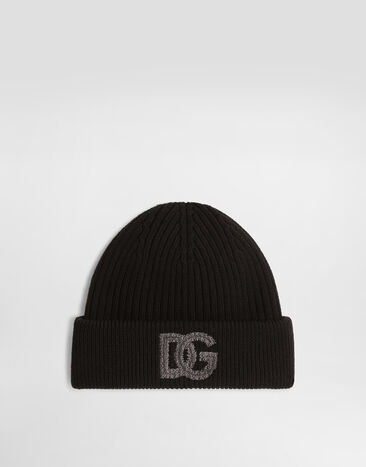 Dolce & Gabbana Mütze aus schurwolle mit logo in rippstrick-optik  GX66KZJDVN6