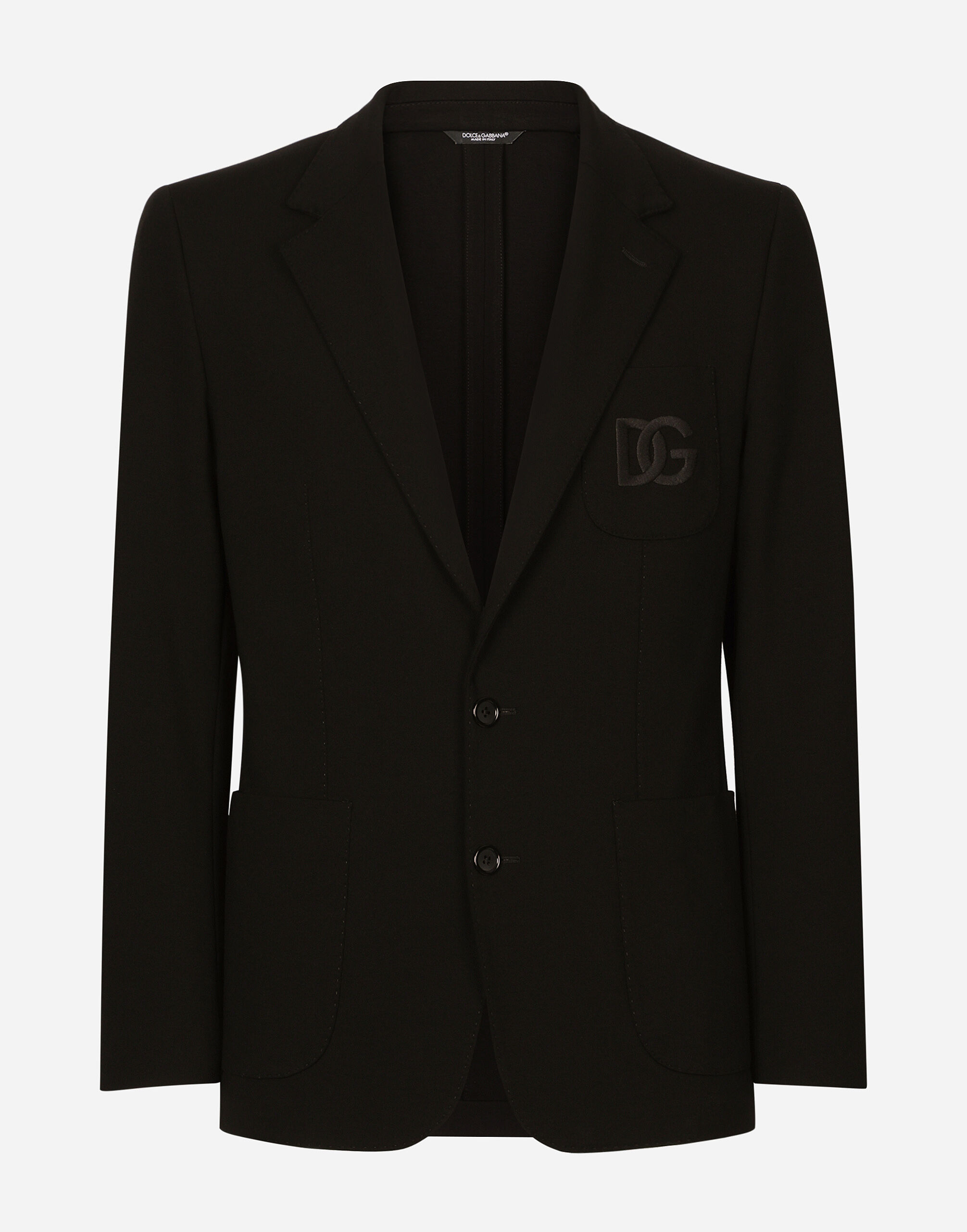 Stretch jersey Portofino jacket in Black for Men Dolce Gabbana