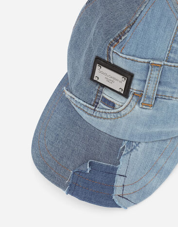 Dolce & Gabbana Gorra de béisbol de denim con placa con logotipo Multicolor LB4H80G7H5C